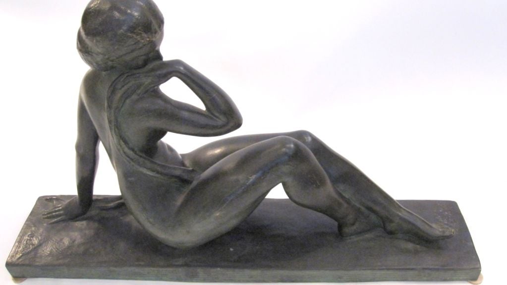 French Art Deco Nude Bronze by Ortis 1