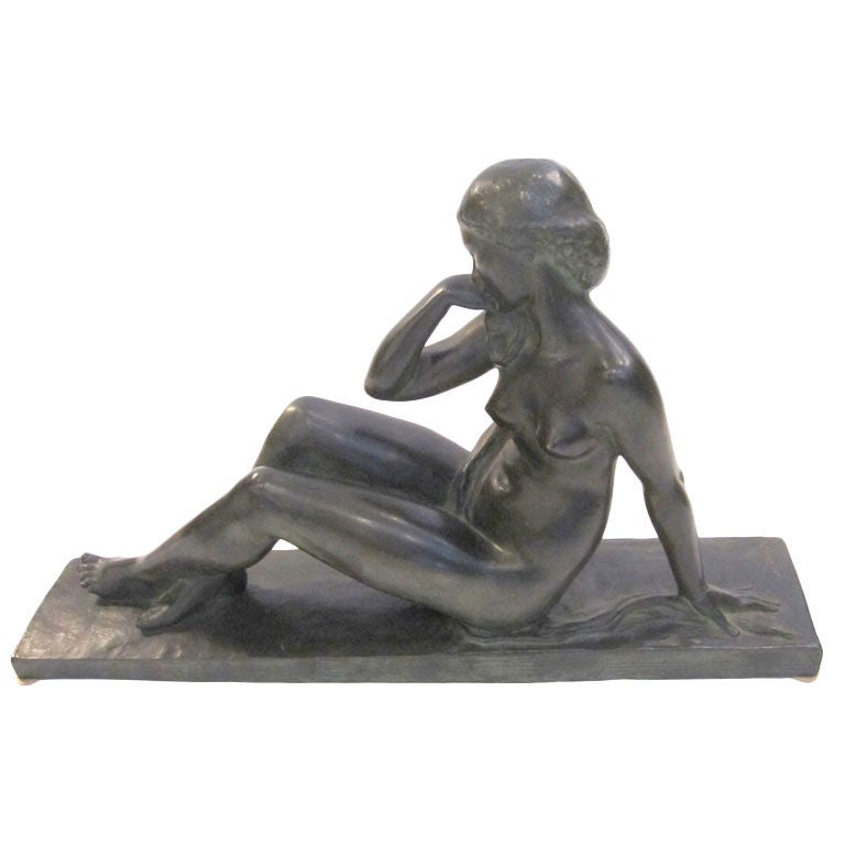French Art Deco Nude Bronze by Ortis