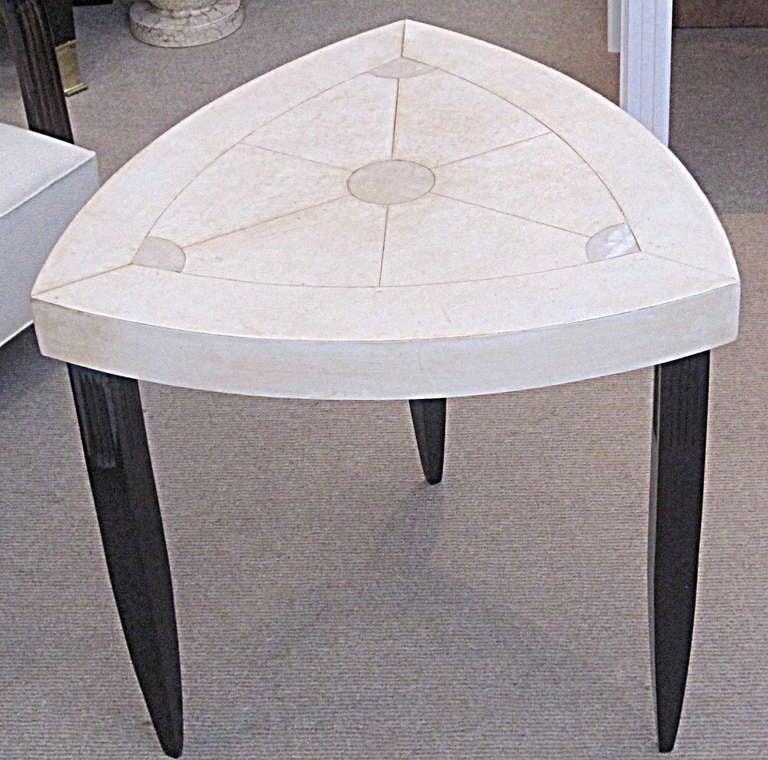 French Art Deco Parchment Side Table