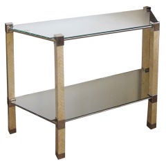Karl Springer Style Bone Inlay and Mirror Console 2