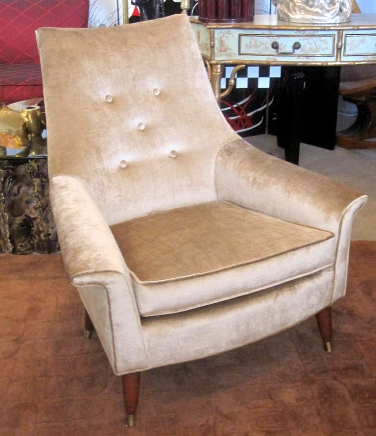 Pair of Mid-Century Winged Armchairs