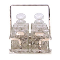 Crystal Art Deco Decanter Set Antique Crystal Art Deco Decanter Set