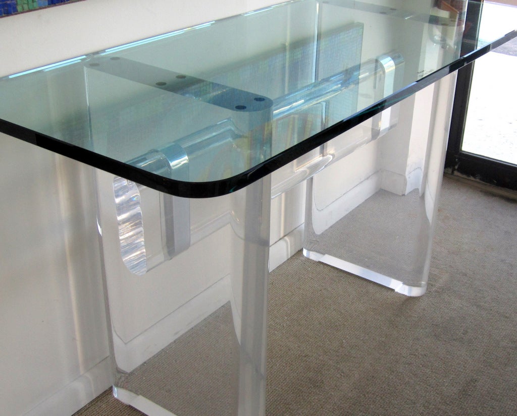 Karl Springer Lucite Console Table