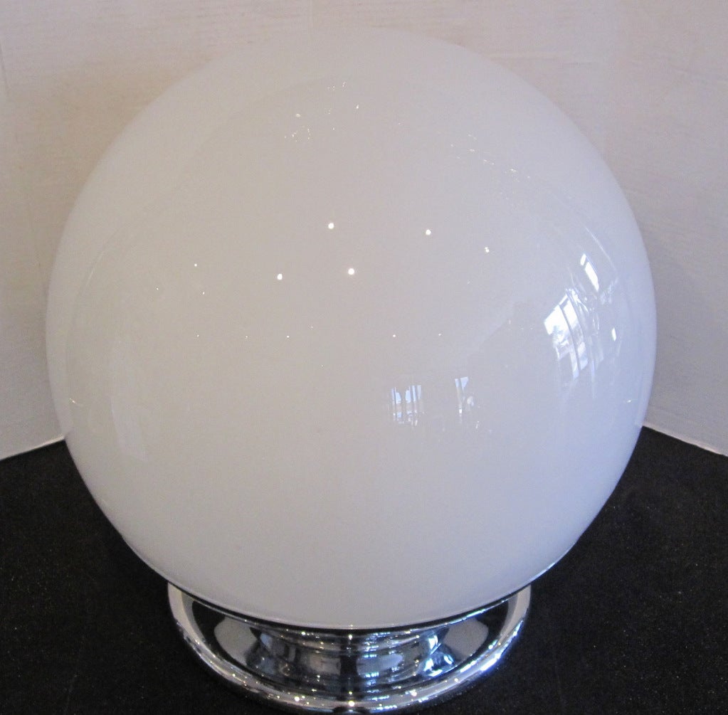 Stainless Steel Monumental Mid-Century Globe Lamp For Sale