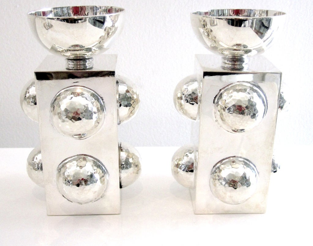 Pair of French Art Deco Candlesticks