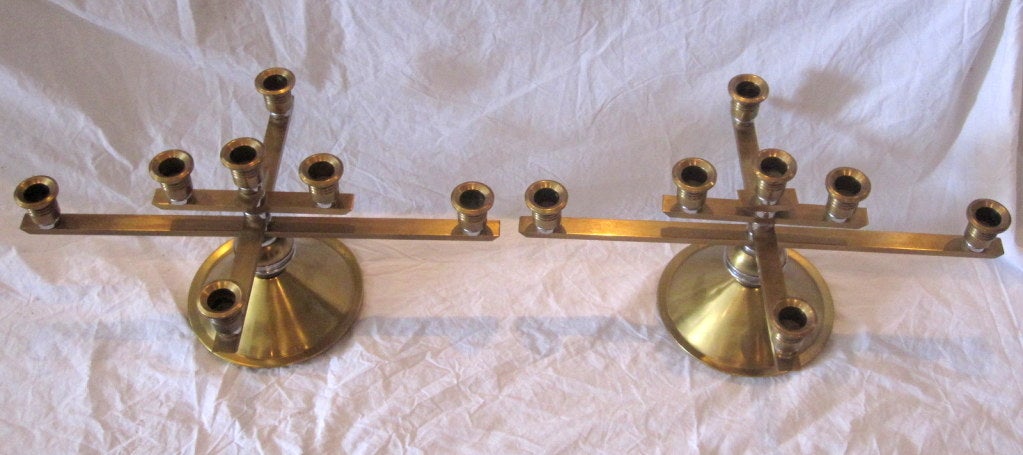 American Pair of Bronze Candelabra  For Sale
