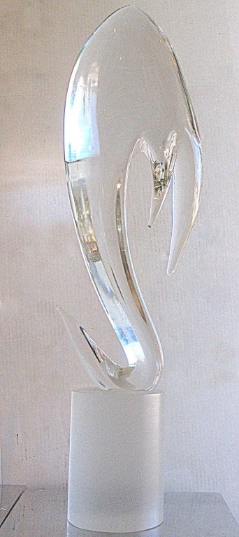 Italian Pino Signoretto Mid-Century Murano Glass Abstact Sculpture