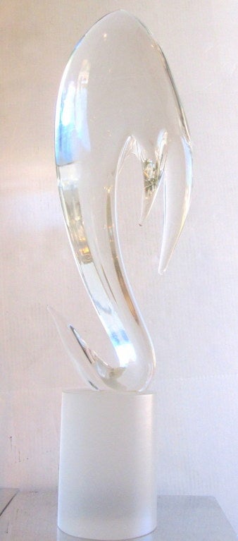 Late 20th Century Pino Signoretto Mid-Century Murano Glass Abstact Sculpture