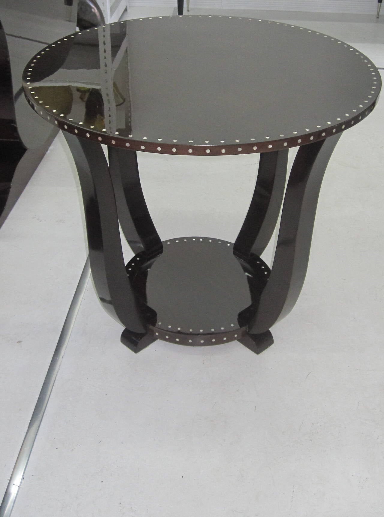French Art Deco Exotic Wood Side Table