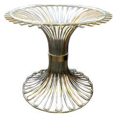 Platner Style Brass and Chrome Table Base