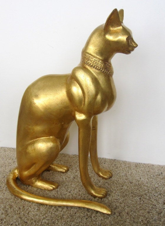 egyptian gold cat statue