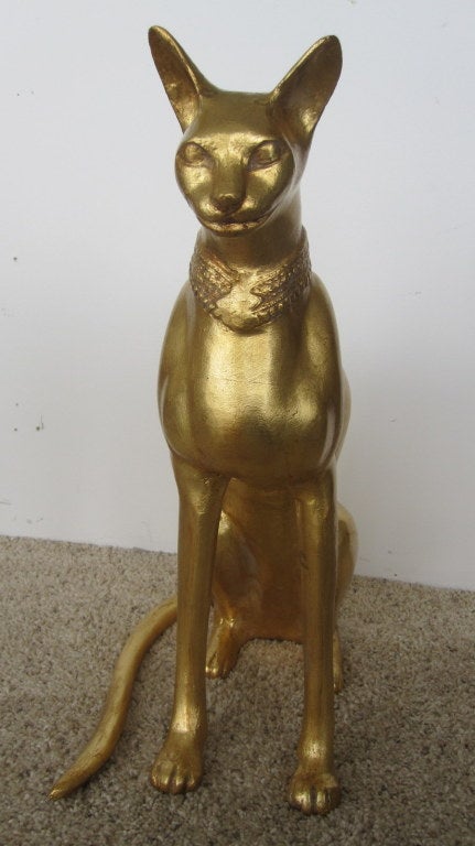 French Egyptian Cat Sculpture by R. Viot For Sale