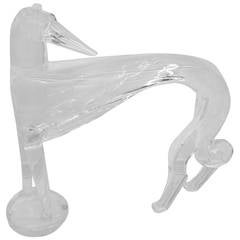 Modern Life-Size Lucite Borzoi Dog Sculpture 2