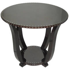 French Art Deco Exotic Wood Side Table