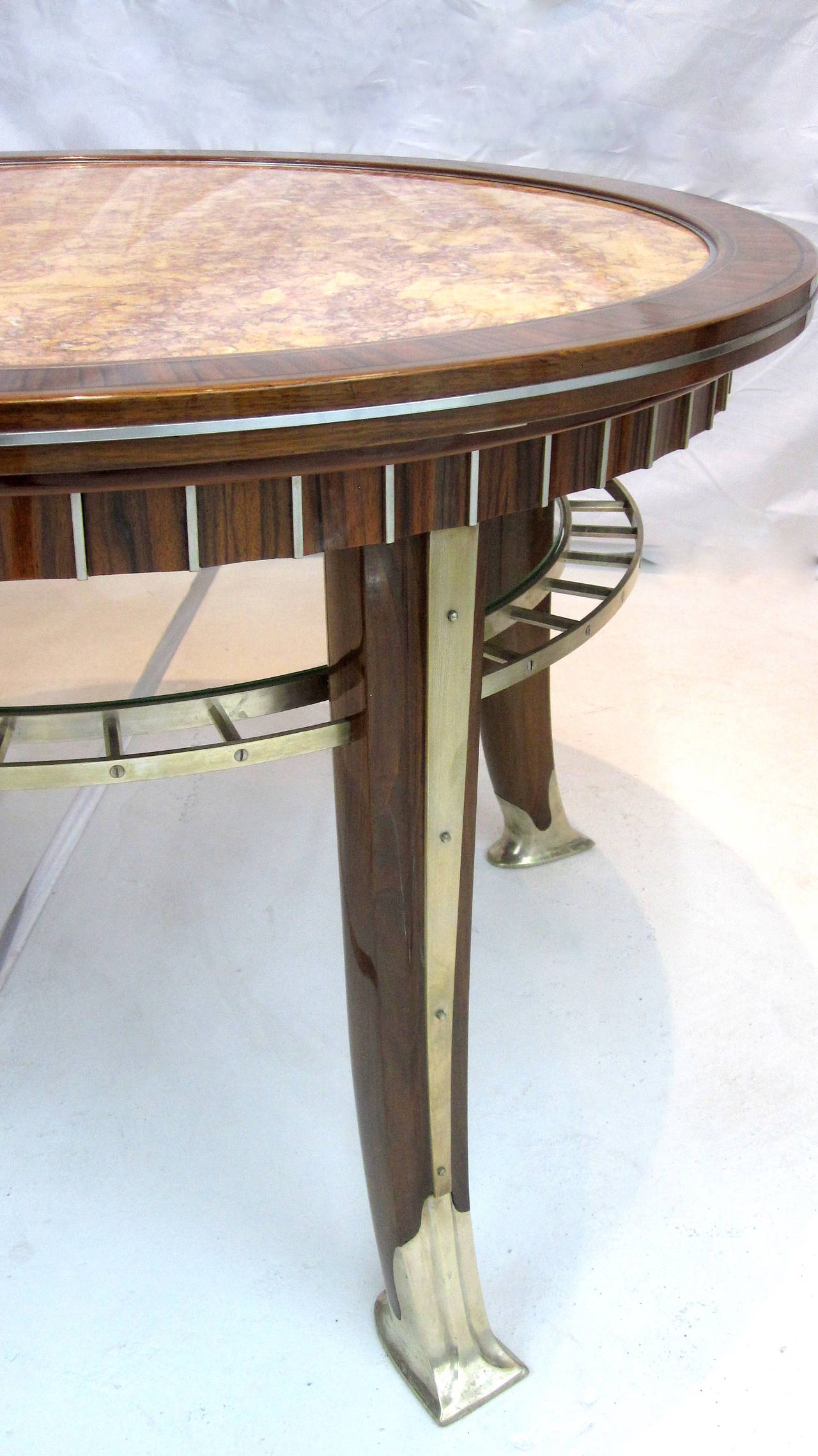 Marble Modernist French Art Deco Cocktail Table by DJO Bourgeois For Sale
