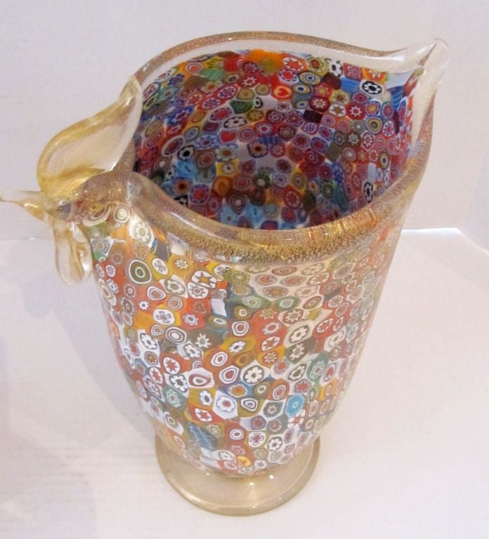 Italian Ornate Gambaro & Poggi Murano Glass Vases