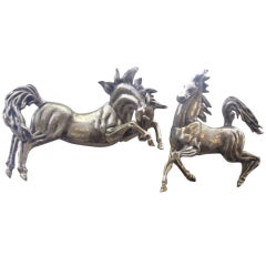 Pair of Mid-Century Metal Wall Sculptures 11