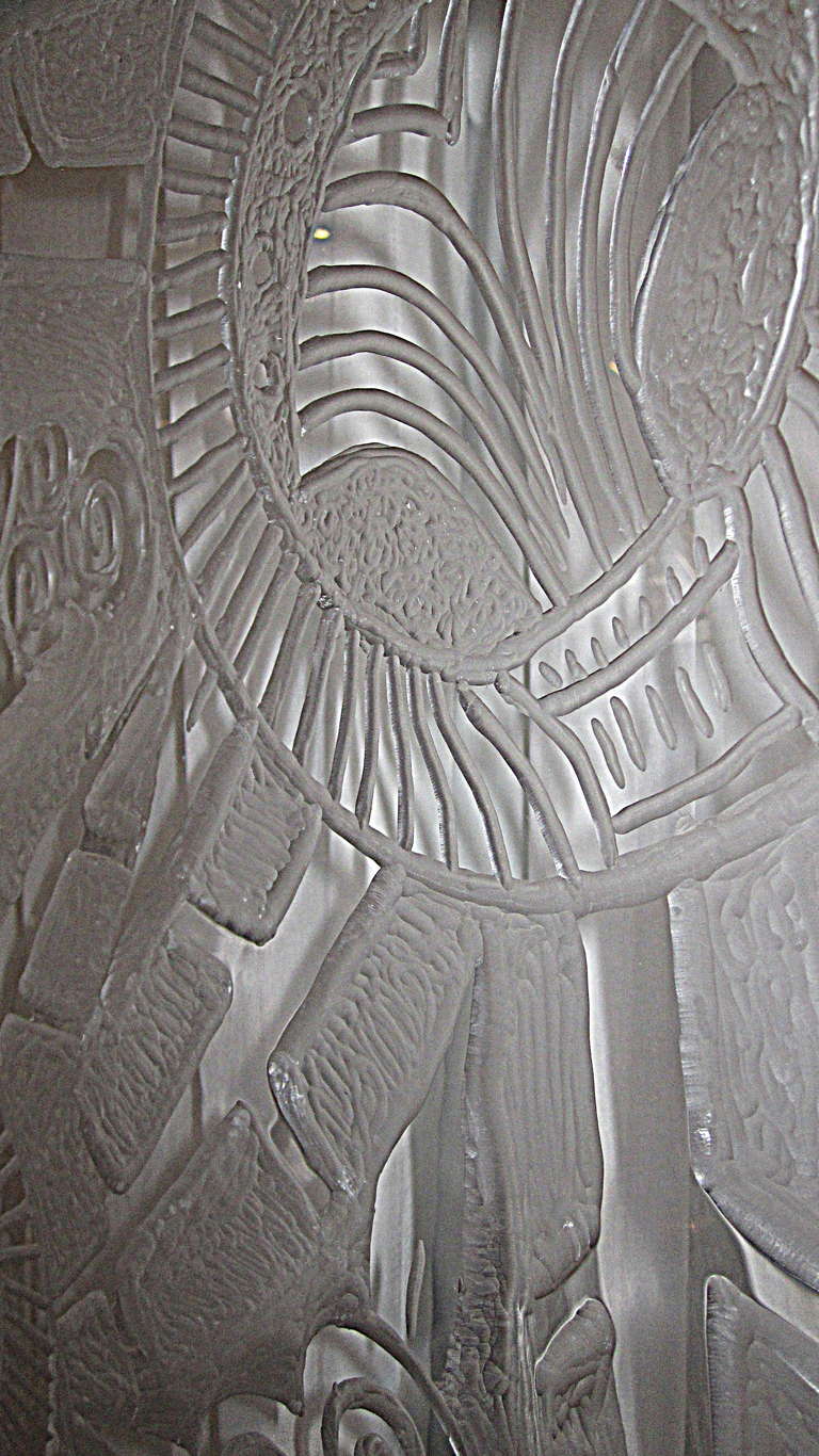 Carved Five Panel Screen inspired by Edgar Brandt at 1stdibs