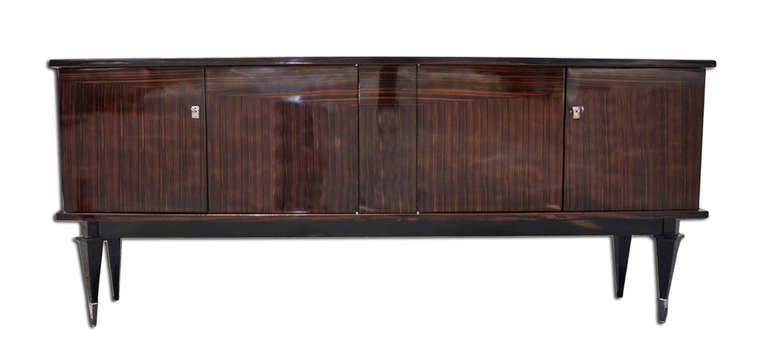 French Art Deco Streamlined Macassar Credenza