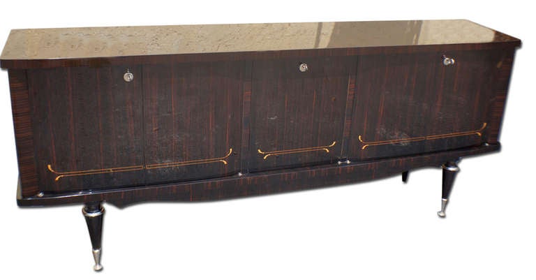 French Art Deco Macassar Credenza with Inlay 2