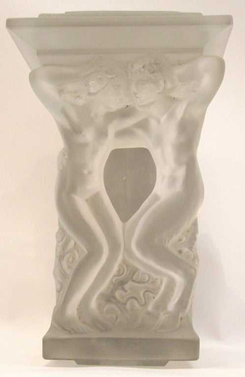 French Rene Lalique Pan And Nymph Wall Sculpture