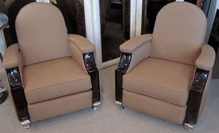 Pair of French Art Deco Club Chairs In Good Condition In Miami, FL