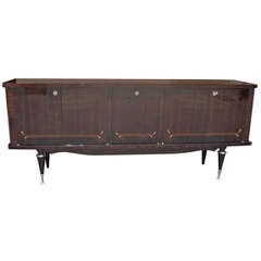 French Art Deco Macassar Credenza with Inlay