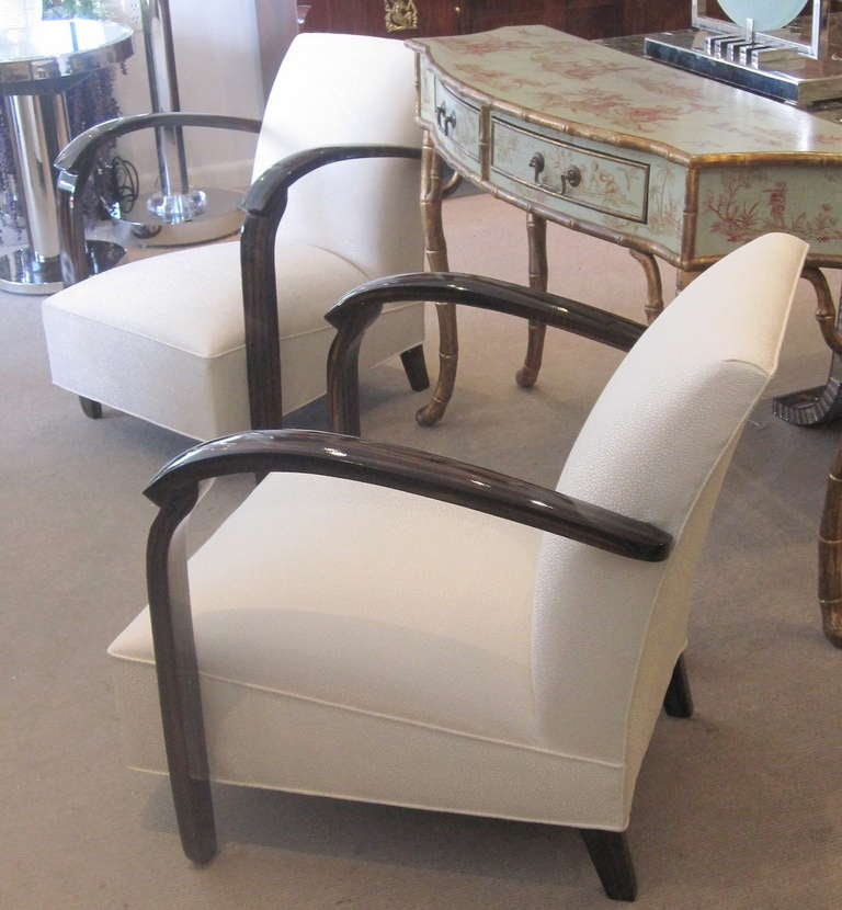 Mid-20th Century Pair of French Art Deco Armchairs by DIM