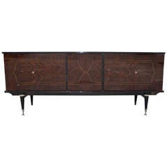 French Art Deco Macassar Credenza with Inlay and Marquetry