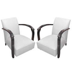 Pair of French Art Deco Armchairs by DIM