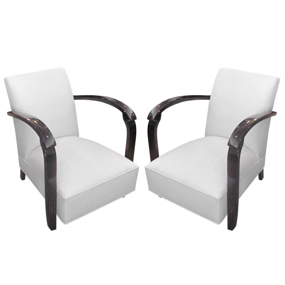 Pair of French Art Deco Armchairs by DIM