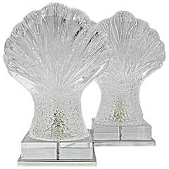 Pair of Mid-Century Sculpted Lucite Shell Lamps 11