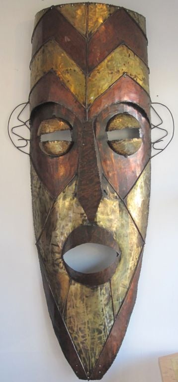 Copper Mid-Century African Mask