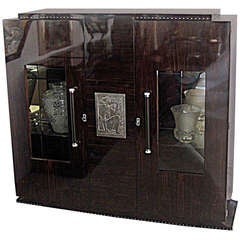 French Art Deco Macassar Vitrine/Bar