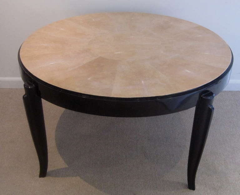 French Art Deco Shagreen Coffee Table by Jallot For Sale 1