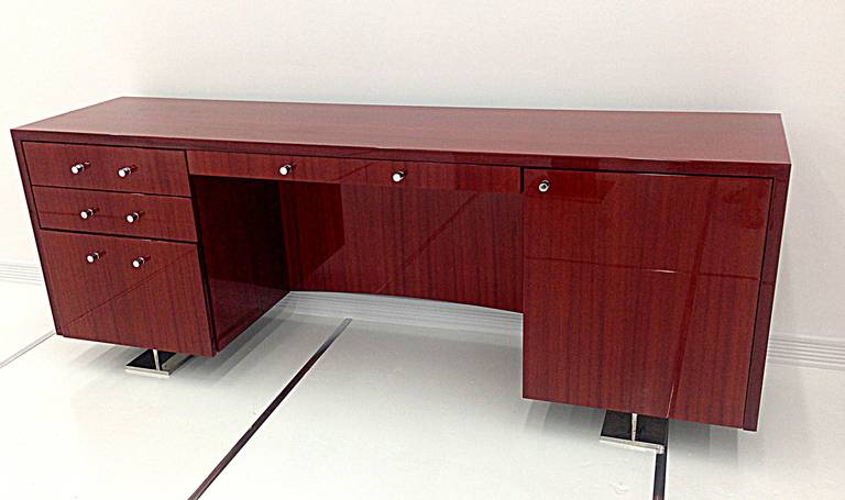 Stainless Steel Dakota Jackson Desk, circa 2000s