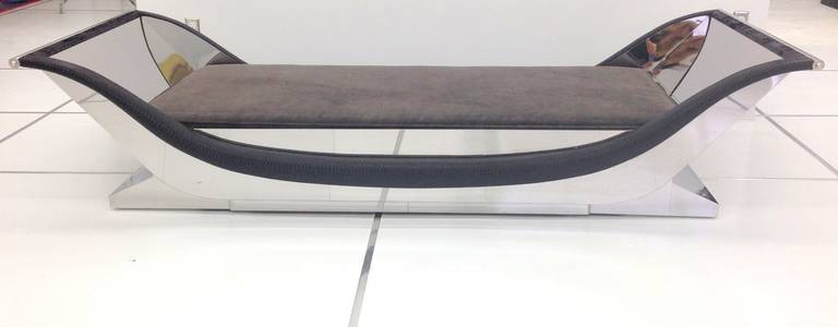 Art Deco Modern Stainless Steel Daybed