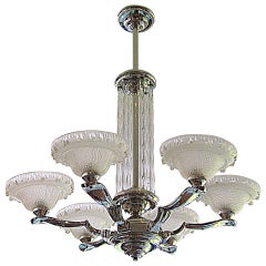 French Art Deco Petitot Fountain Chandelier