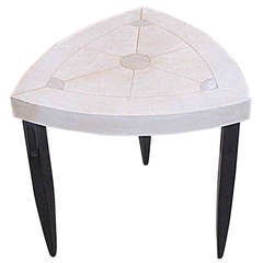 French Art Deco Parchment Side Table
