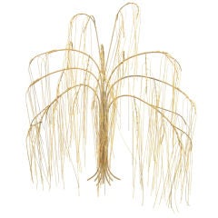 Retro Curtis Jere Weeping Willow Wall Sculpture
