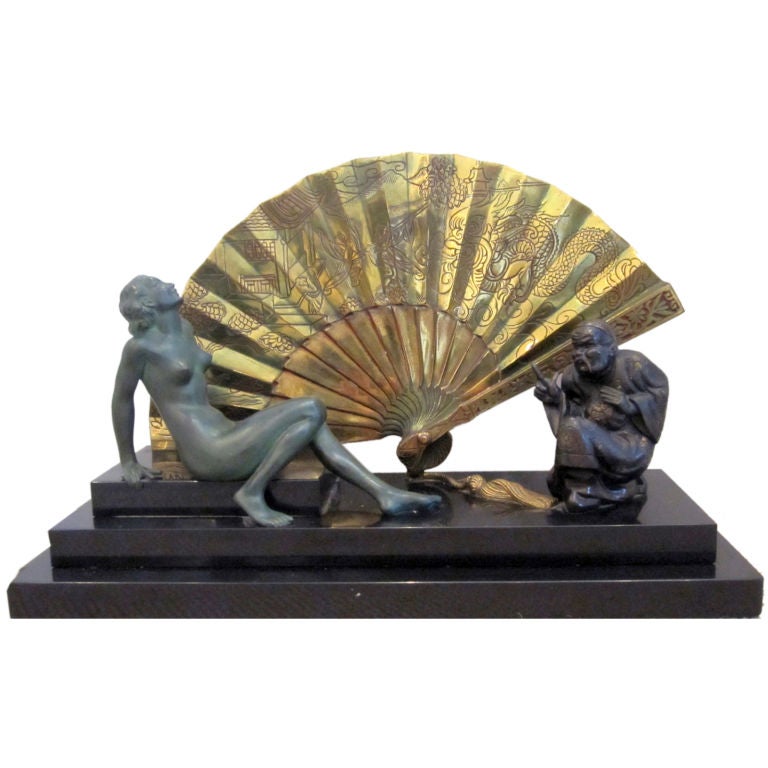 French Art Deco Fan Sculpture