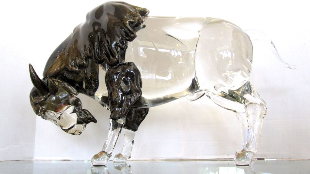 Alfredo Barbini Murano Art Glass Bison