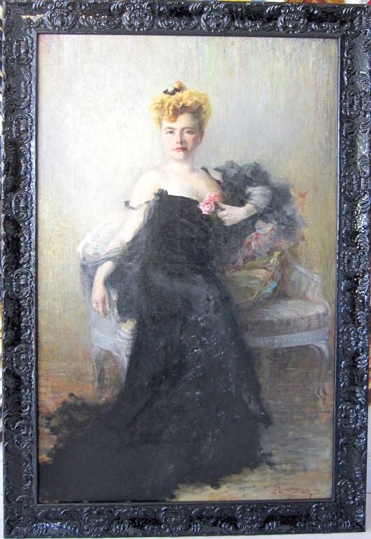 French John Singer Sargent Style 19th Century Oil Painting