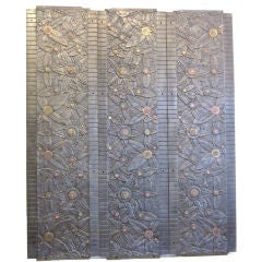 Edgar Brandt Style Art Deco Architectural Forged Iron Panels