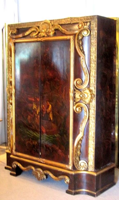 17th Century Jean Baptiste Pillement Style Chinoiserie Armoire 3