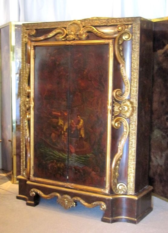17th Century Jean Baptiste Pillement Style Chinoiserie Armoire 2