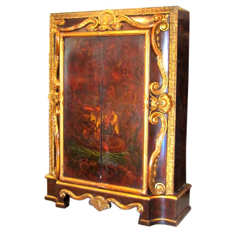 17th Century Jean Baptiste Pillement Style Chinoiserie Armoire
