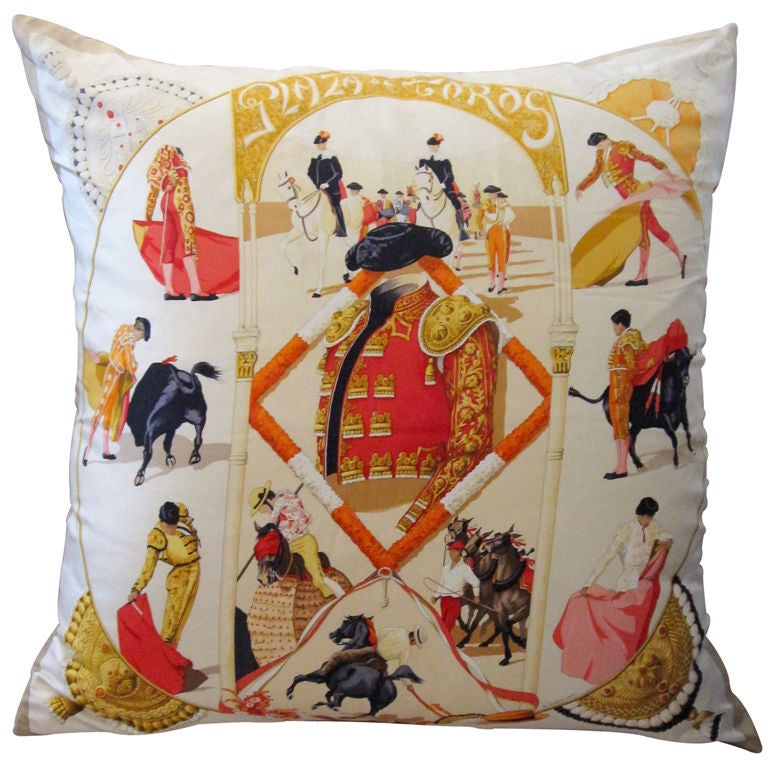 Hermes-Watrigant Vintage Scarf Pillow