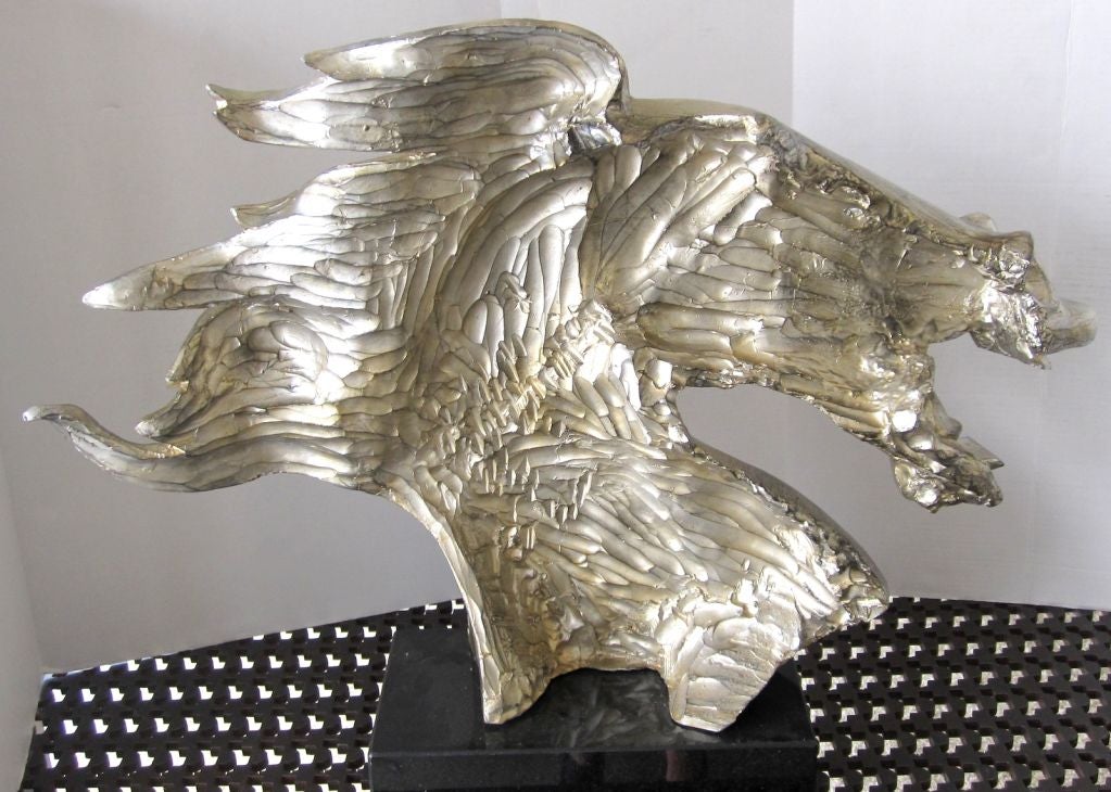 MidCentury Silver Leaf Horse Head Sculpture For Sale at 1stDibs