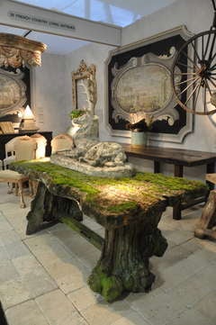 A French art populaire circa 1900 table made from an Oak tree.